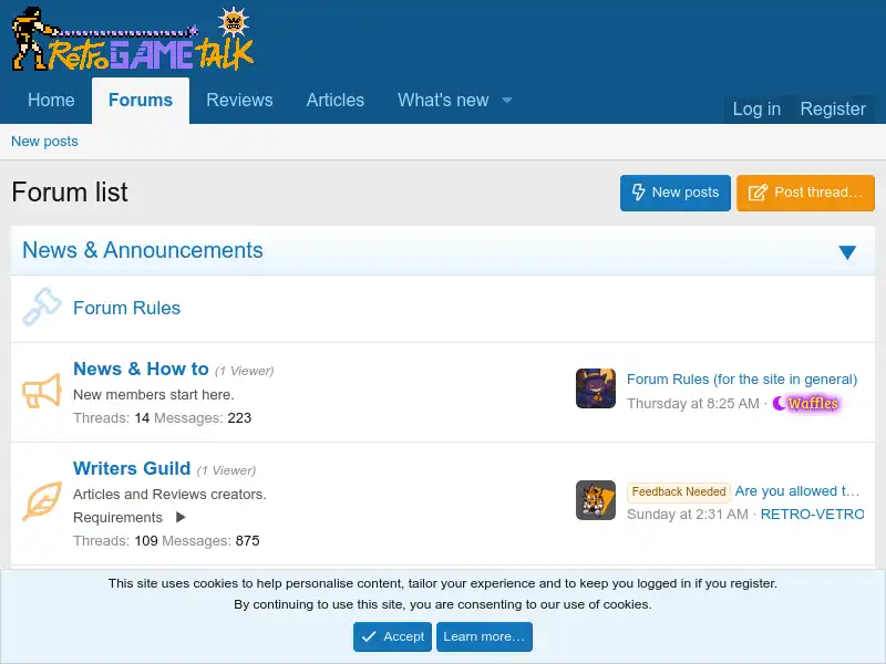 screenshot of RetroGameTalk