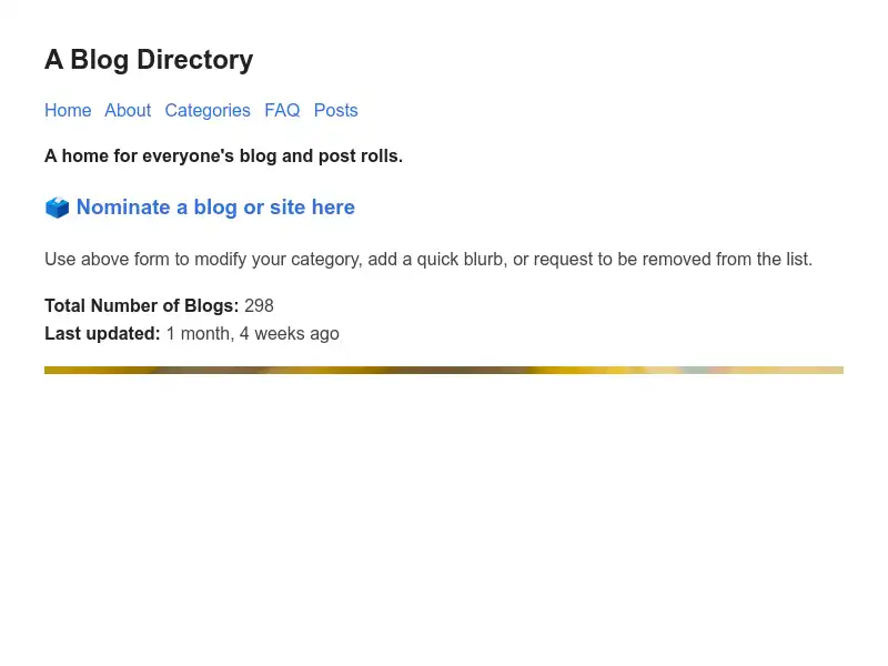 screenshot of blogroll.club