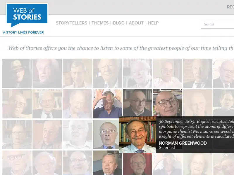 screenshot of Web of Stories