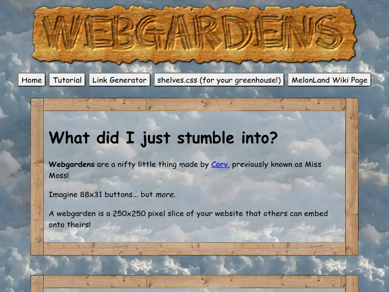 screenshot of Webgardens!