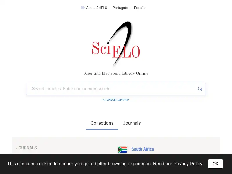 screenshot of SciELO