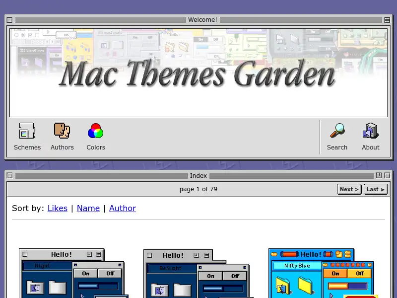 screenshot of Mac Themes Garden