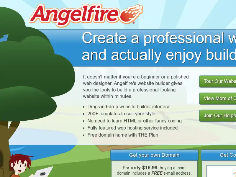 screenshot of Angelfire