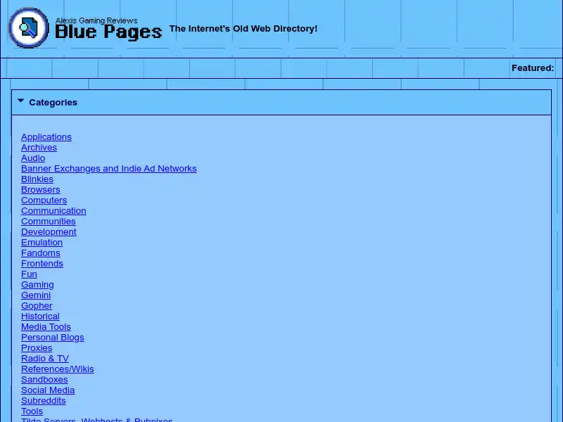 screenshot of The Blue Pages