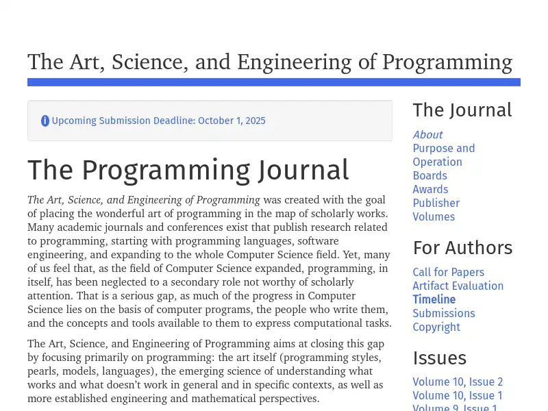screenshot of programming-journal.org