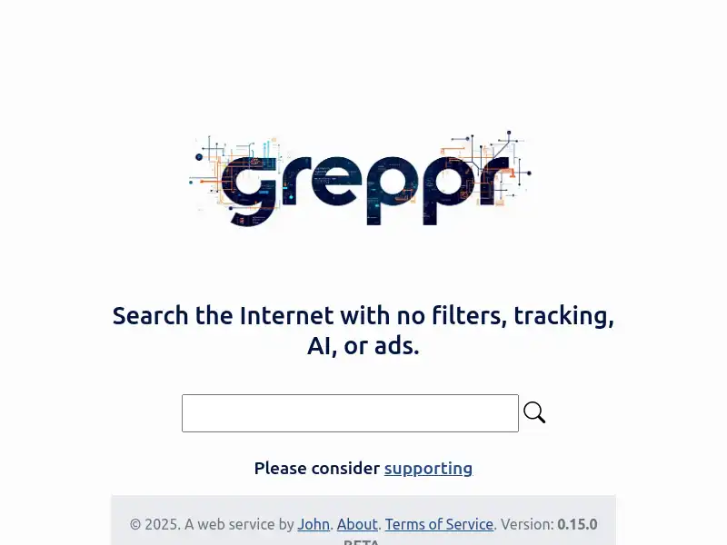 screenshot of greppr