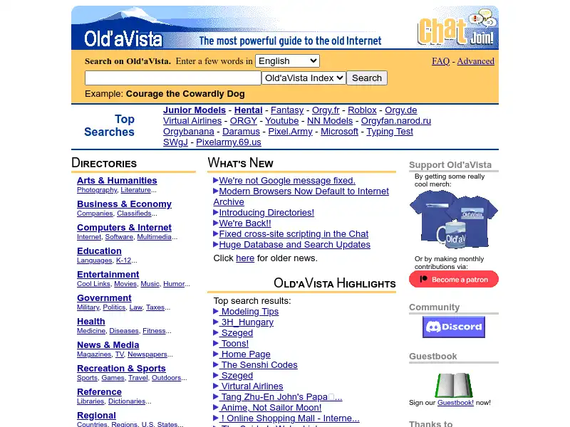 screenshot of Old'aVista