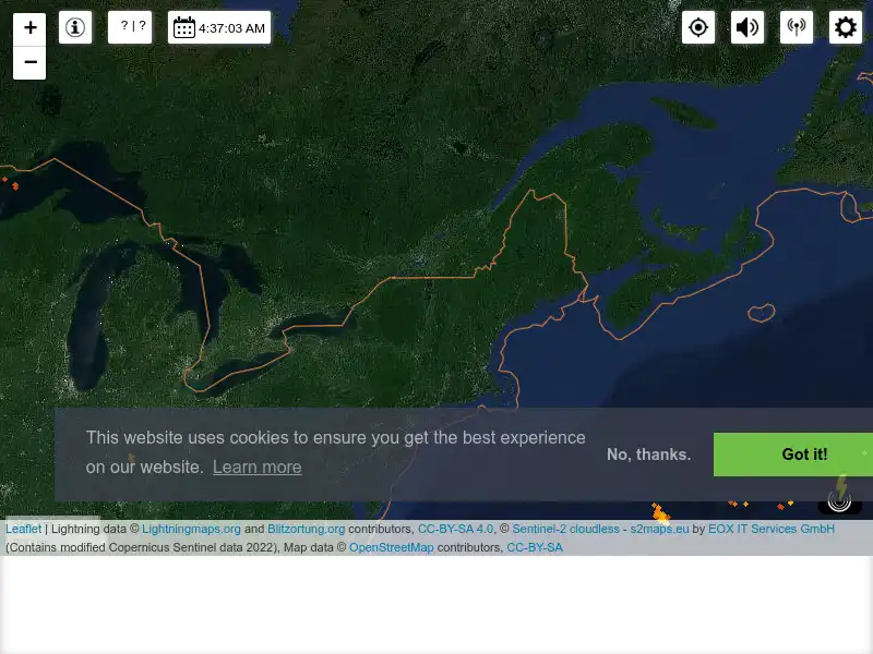screenshot of LightningMaps