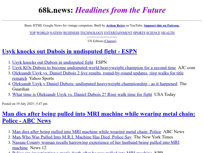 screenshot of 68k.news