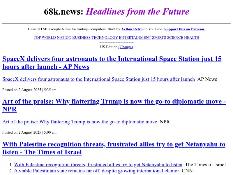 screenshot of 68k.news
