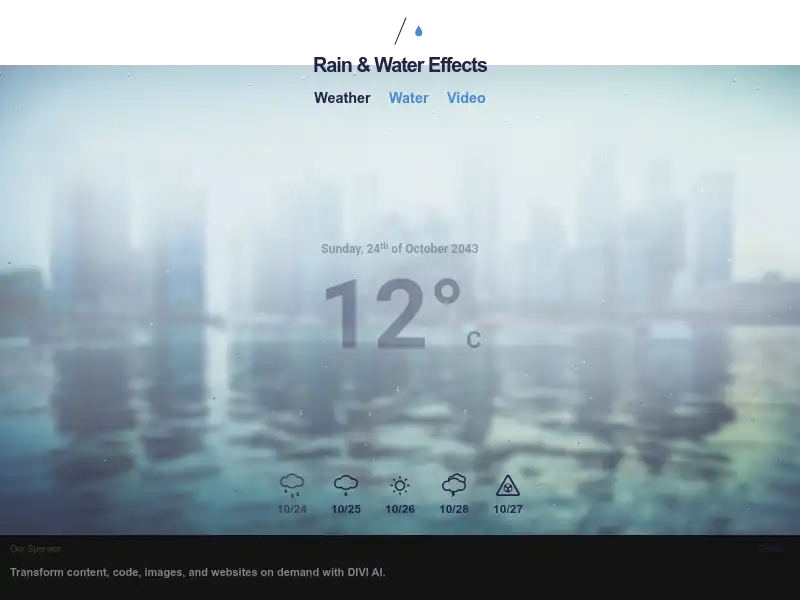 screenshot of Rain Effect