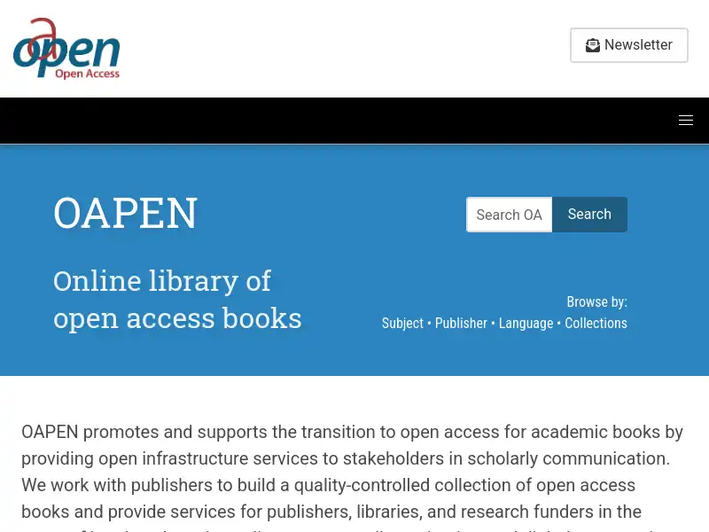 screenshot of oapen.org