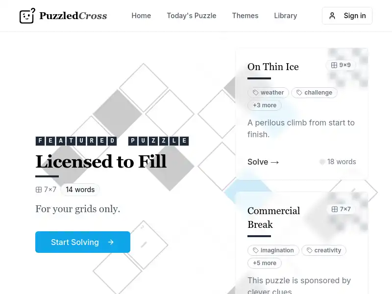 screenshot of Puzzled Cross
