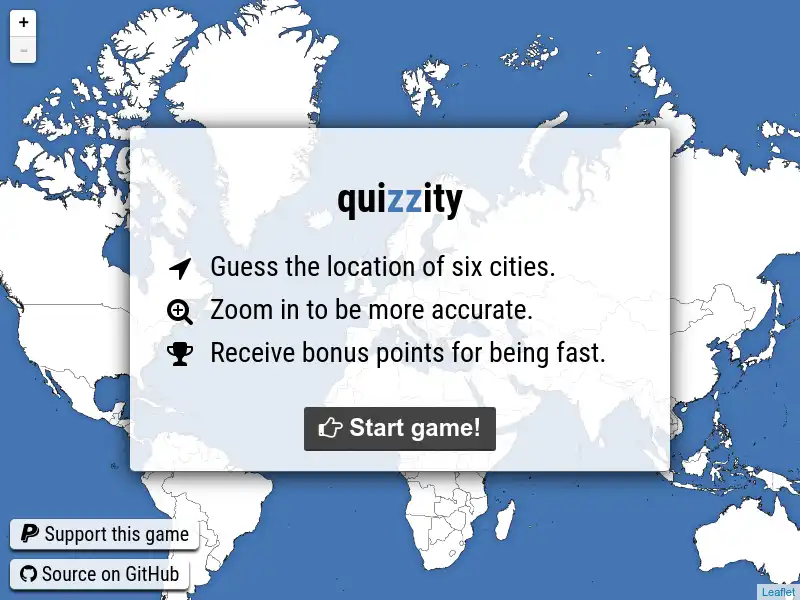 screenshot of quizzity