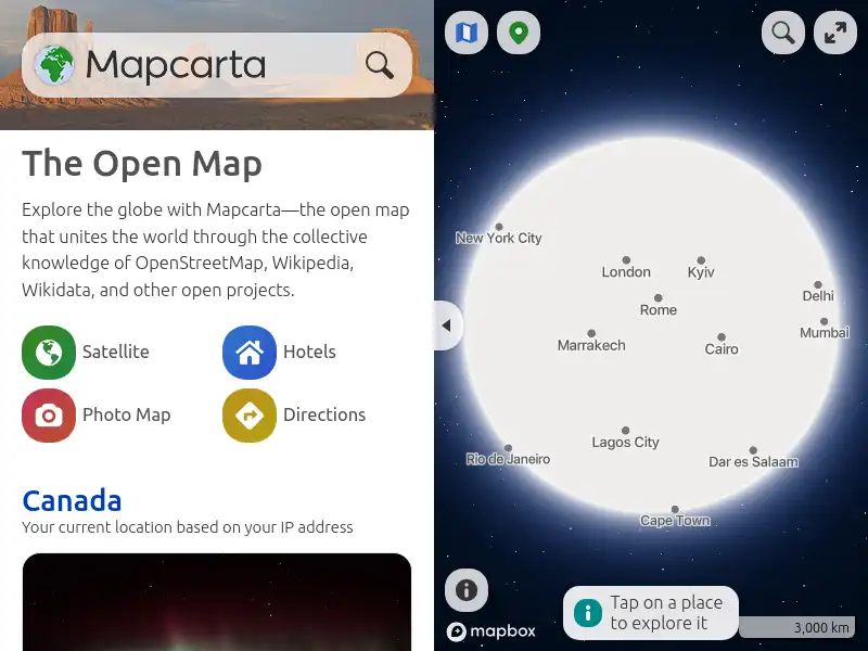 screenshot of Mapcarta