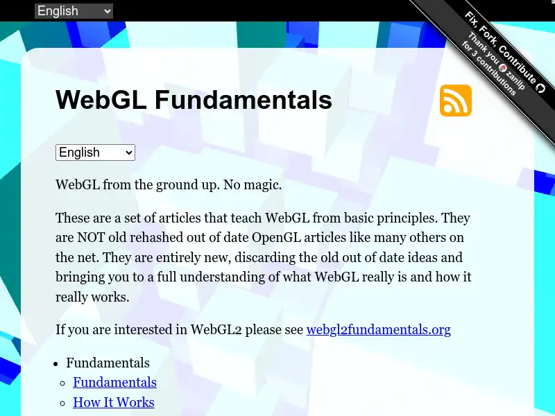 screenshot of WebGL2 Fundamentals