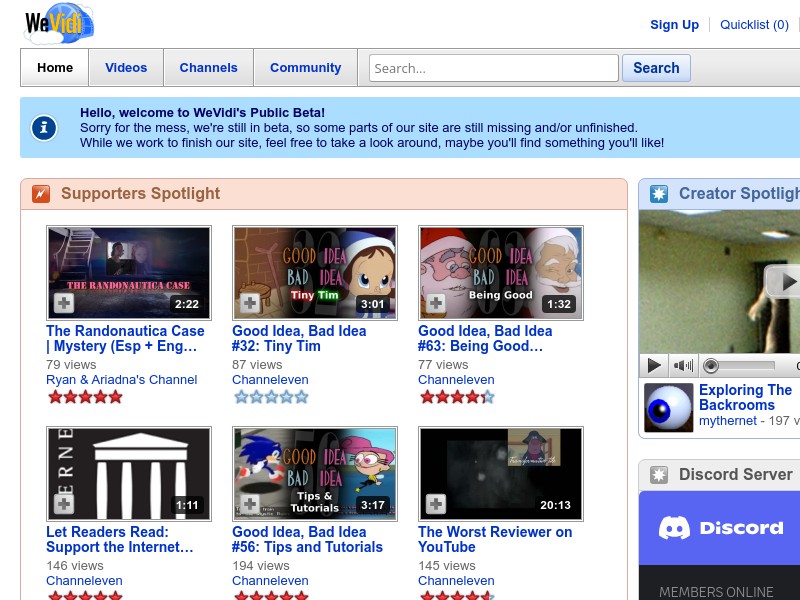 screenshot of WeVidi