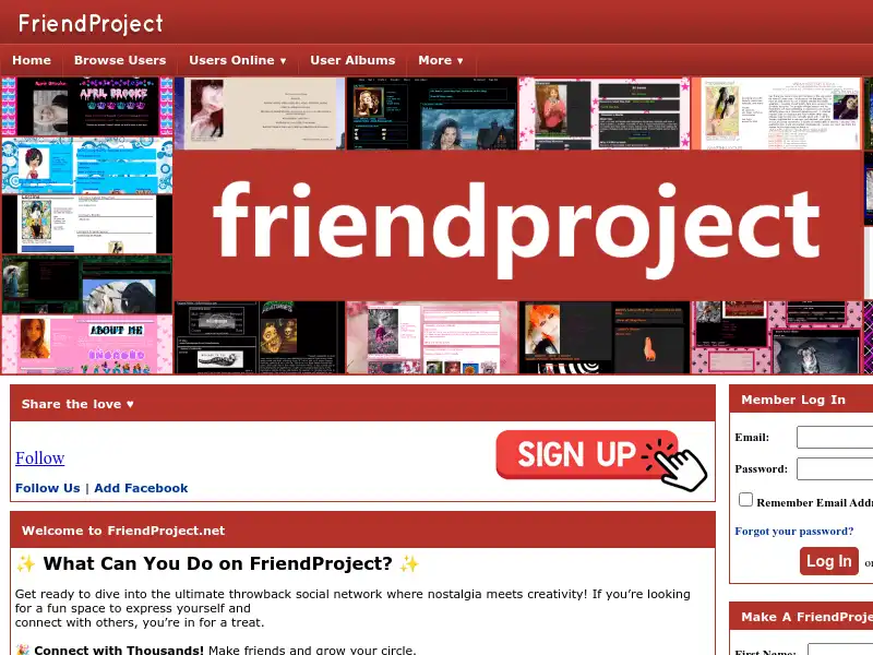 screenshot of FriendProject