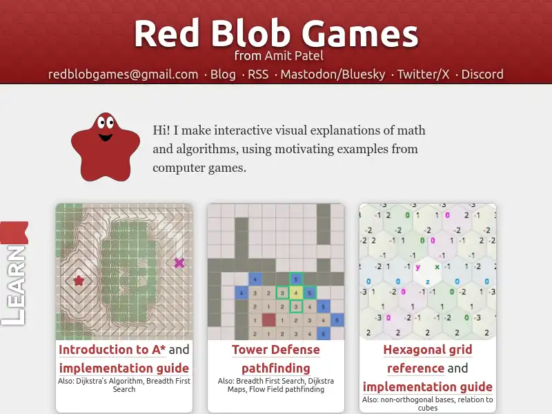 screenshot of Red Blob Games