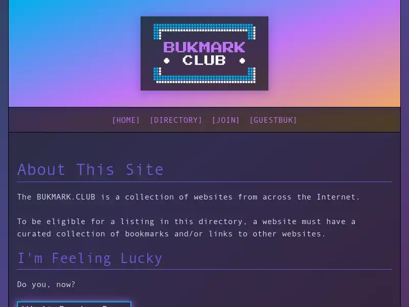 screenshot of bukmark.club