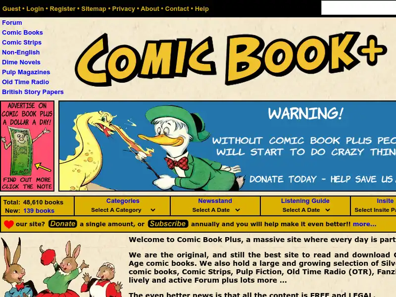 screenshot of Comic Book Plus
