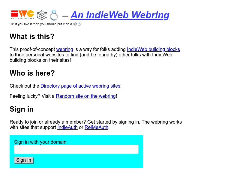 screenshot of An IndieWeb Webring