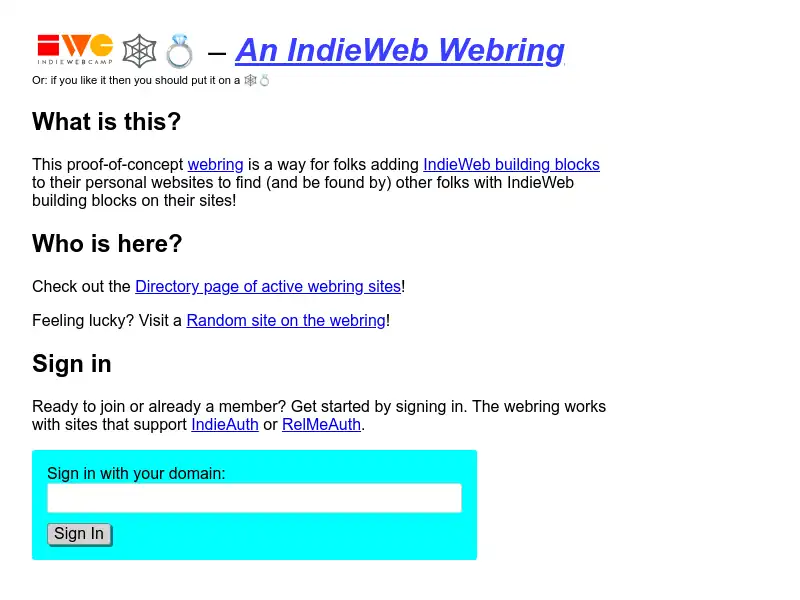 screenshot of An IndieWeb Webring
