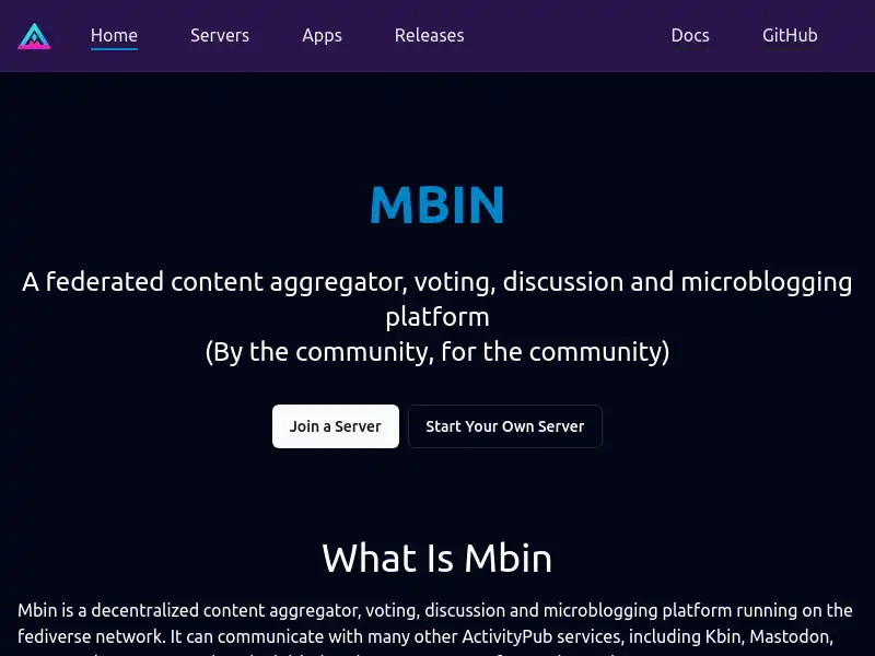 screenshot of Mbin