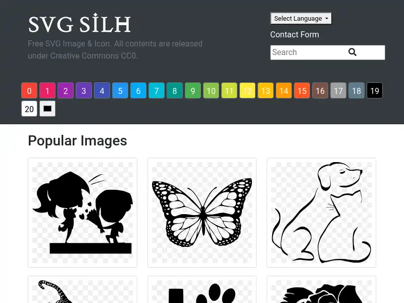 screenshot of SVG Silh