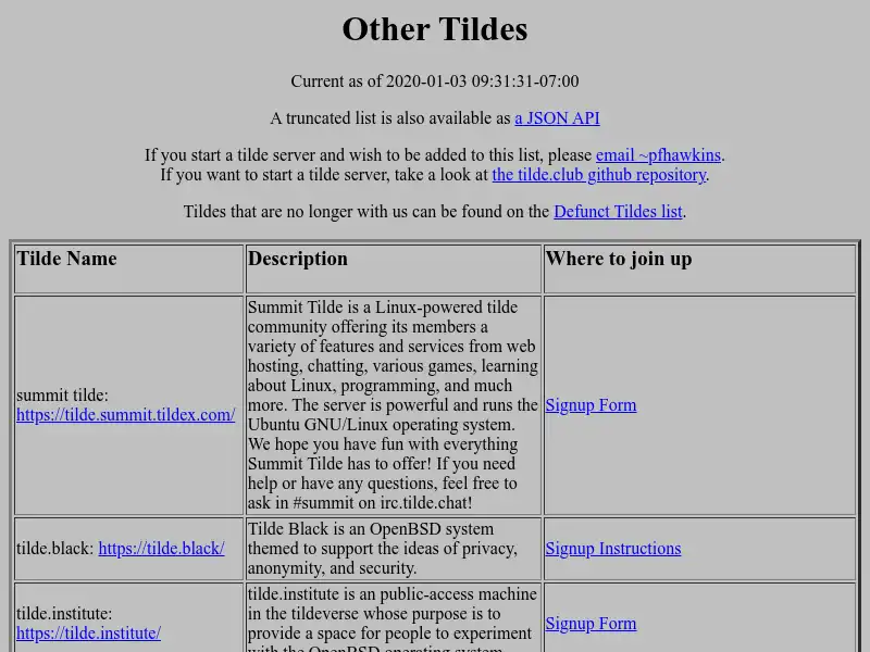 screenshot of Other Tildes