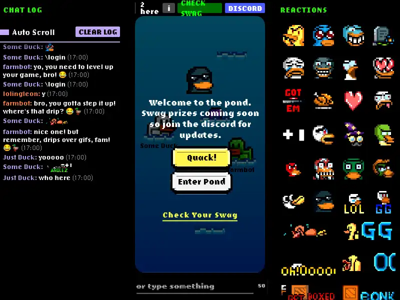 screenshot of pond.gg 💦