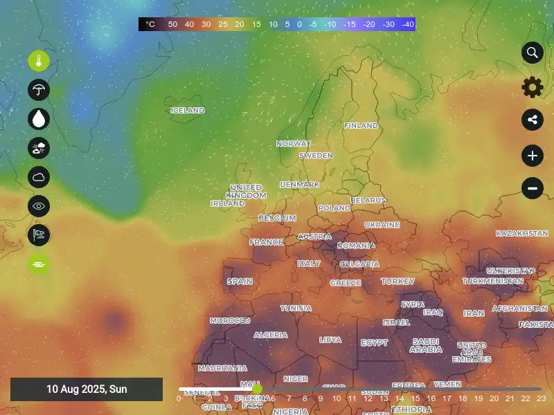 screenshot of World Weather Map