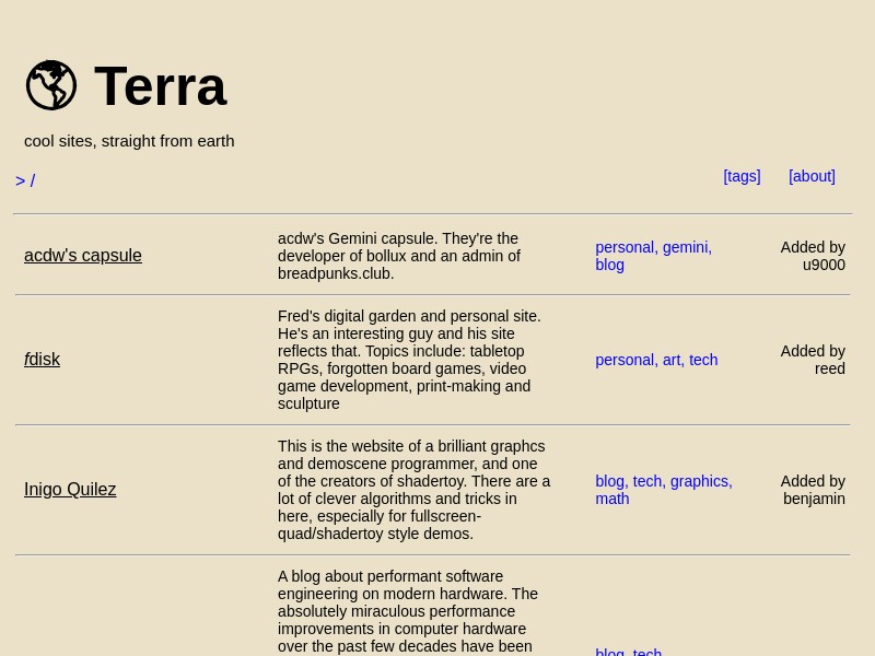 screenshot of Terra