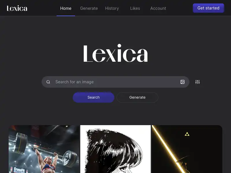 screenshot of Lexica