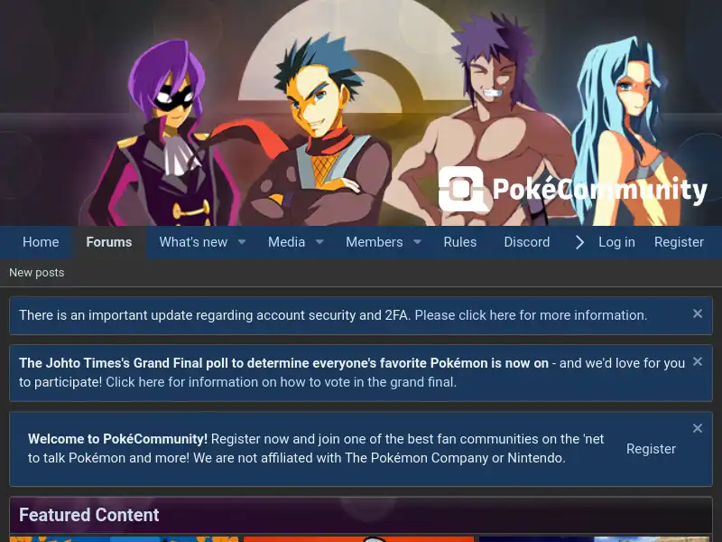 screenshot of The PokéCommunity Forums