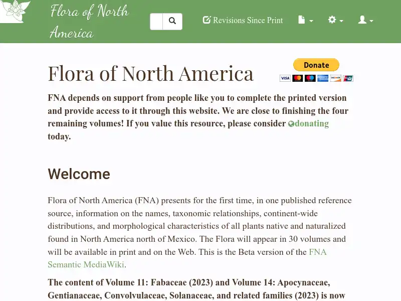 screenshot of Flora of North America