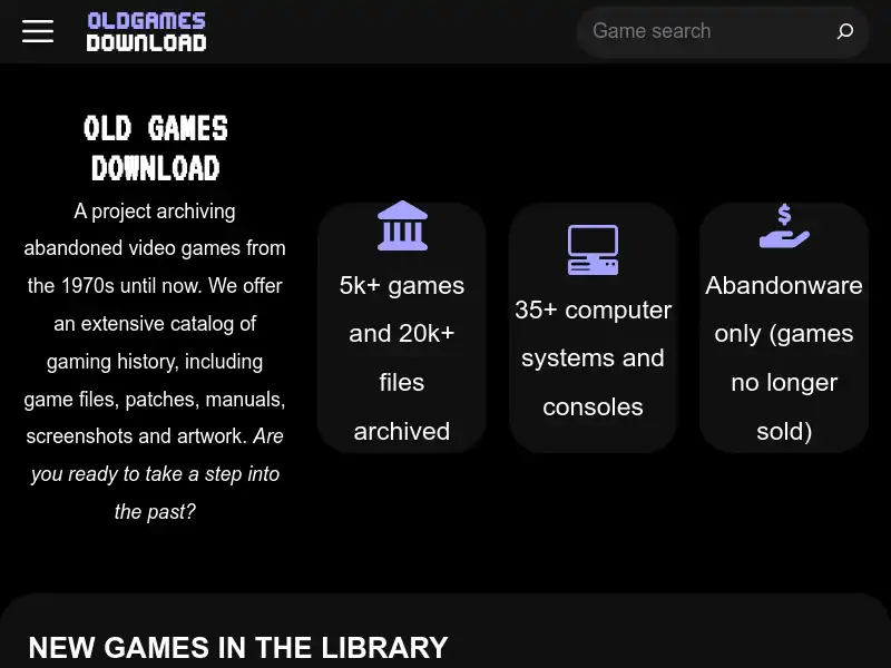 screenshot of Old Games Download