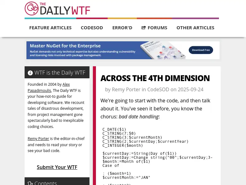 screenshot of The Daily WTF